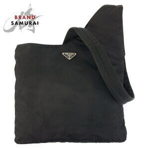Prada Tessuto triangular logo plate black nylon Shoulder messenger bag